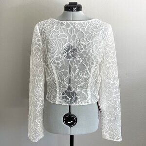 Ivy & Aster Ivory Sequin and Embroidered Tulle Wedding top